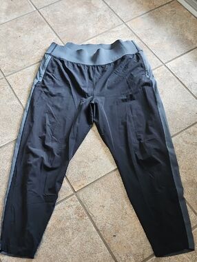 Athleta Black Joggers with Gray Waistband